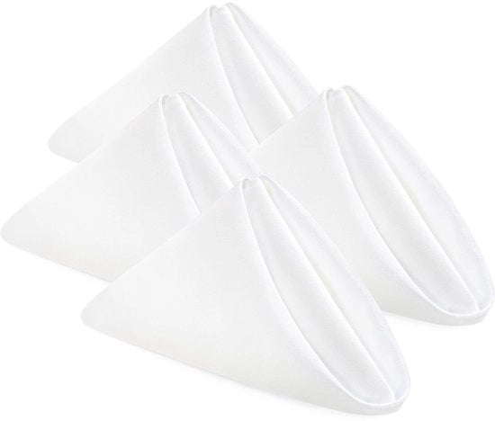 Set di 24 tovaglioli di carta da tavola bianchi da 43 x 43 cm | 100% poliestere tovaglioli da tavola con bordo a rilievo | Tovaglioli da tavola duraturi e lavabili per feste perfette, matrimoni e cene