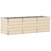 Fioriera | Cassetta per fiori | Vaso Avorio 240 x 80 x 75 cm Acciaio