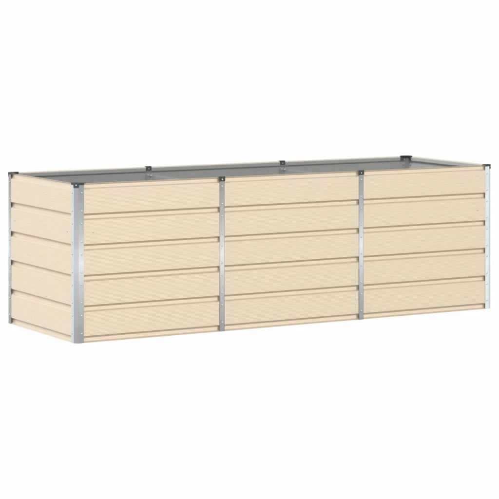 Fioriera | Cassetta per fiori | Vaso Avorio 240 x 80 x 75 cm Acciaio