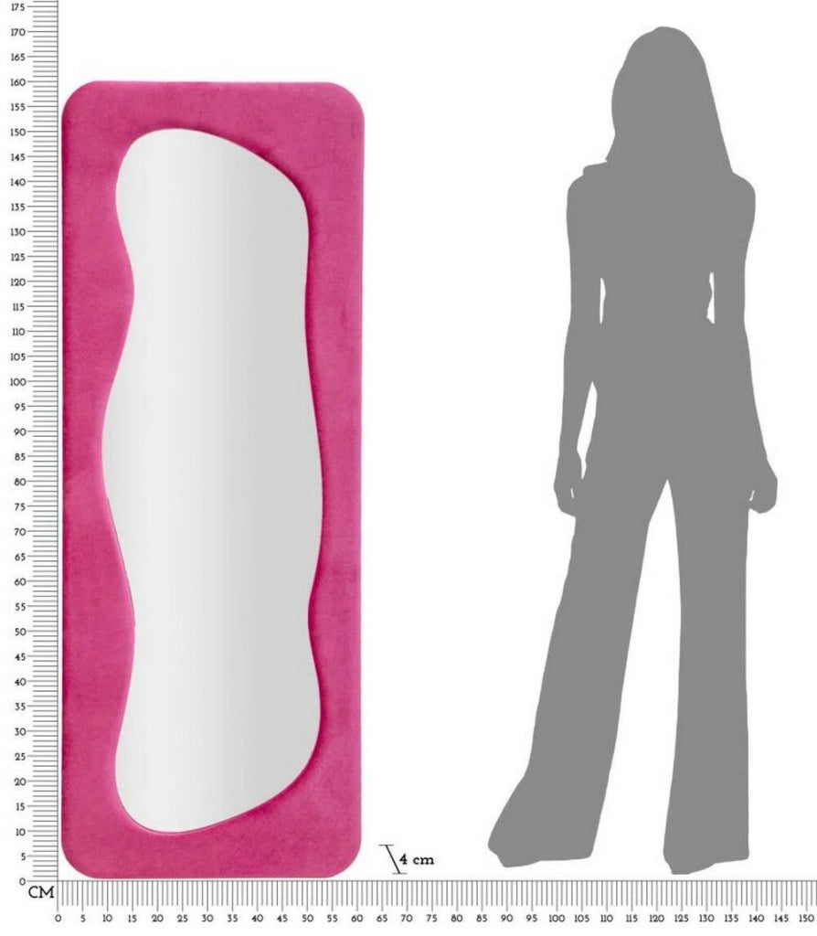 Specchio Casciago, Specchiera, Articolo d'arredo a muro, Decorazione con specchio, 40x4 h160 cm, Fucsia