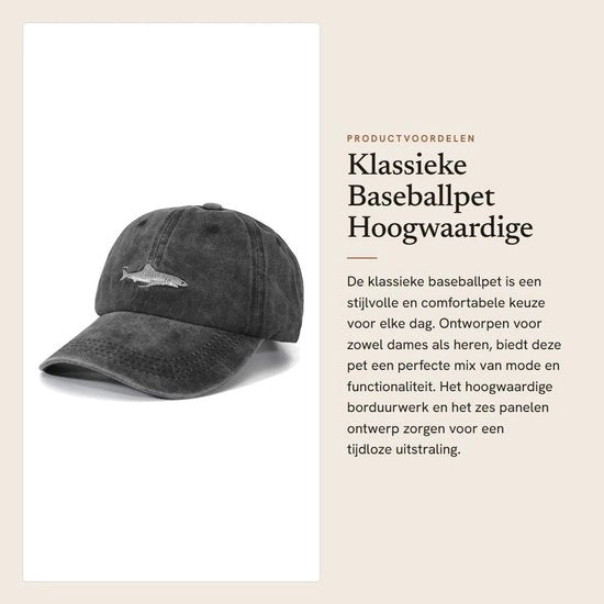 Baseballpet Klassico - Alta Qualità Bordatura - Elevato Comfort - 100% Cotone - Sei Pannelli - Per Signore e Signora - Passa-Regolabile