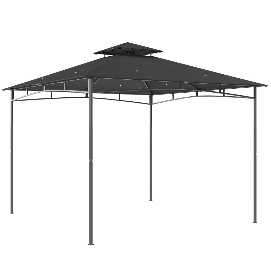 Gazebo da Giardino ¨C Zephmum ¨C Grigio Scuro 3x3 m Doppio Tetto