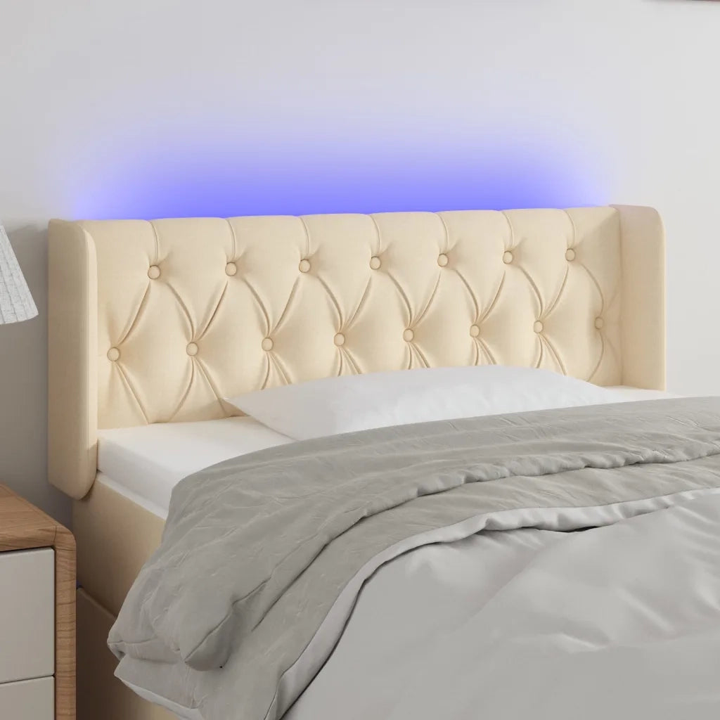 Testiera a LED-Testata con LED Crema 103x16x78/88 cm in Tessuto 882030