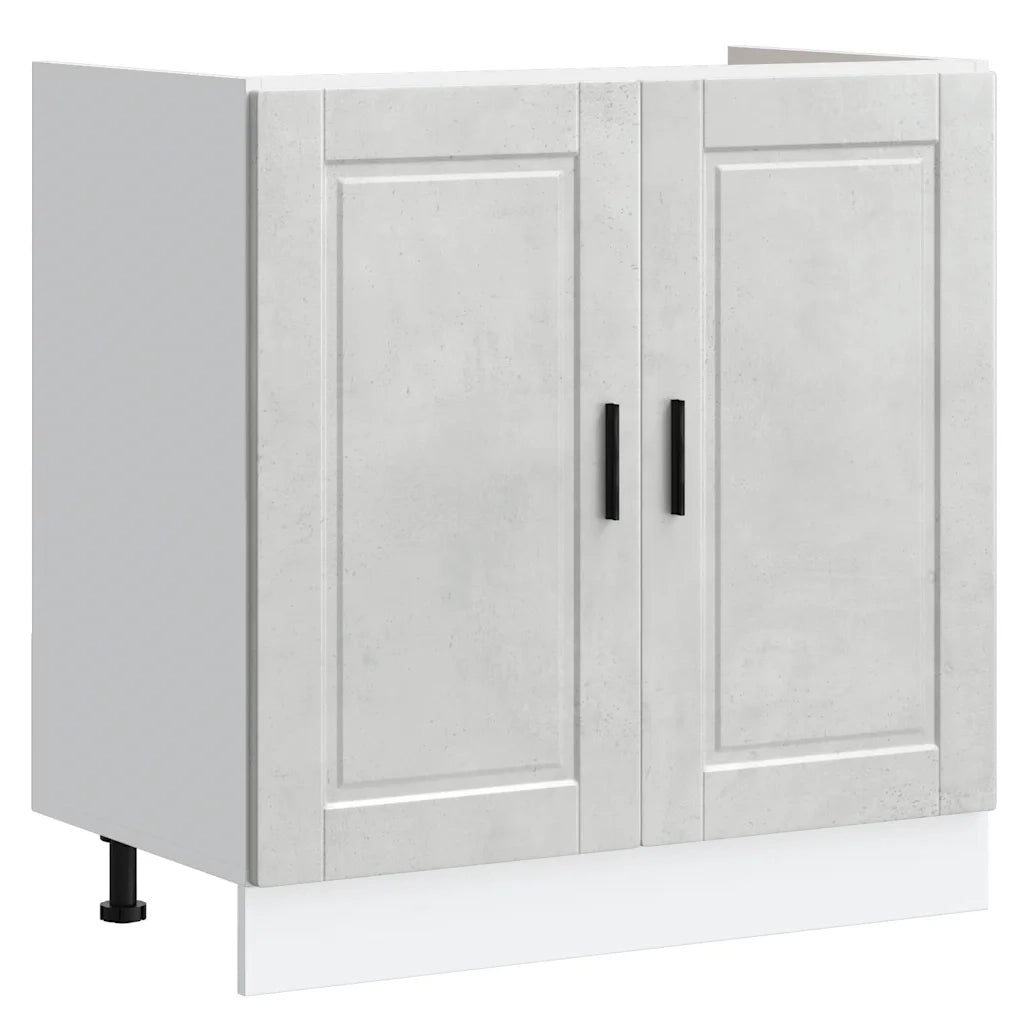 vidaXL Mobile base lavello Porto Grigio Cemento 80x46x81,5 cm