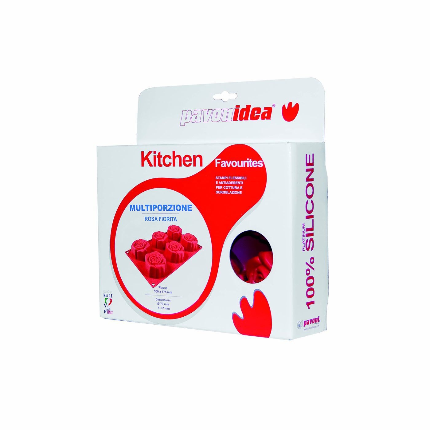 Stampo in silicone rosa fiorita 6 porzioni