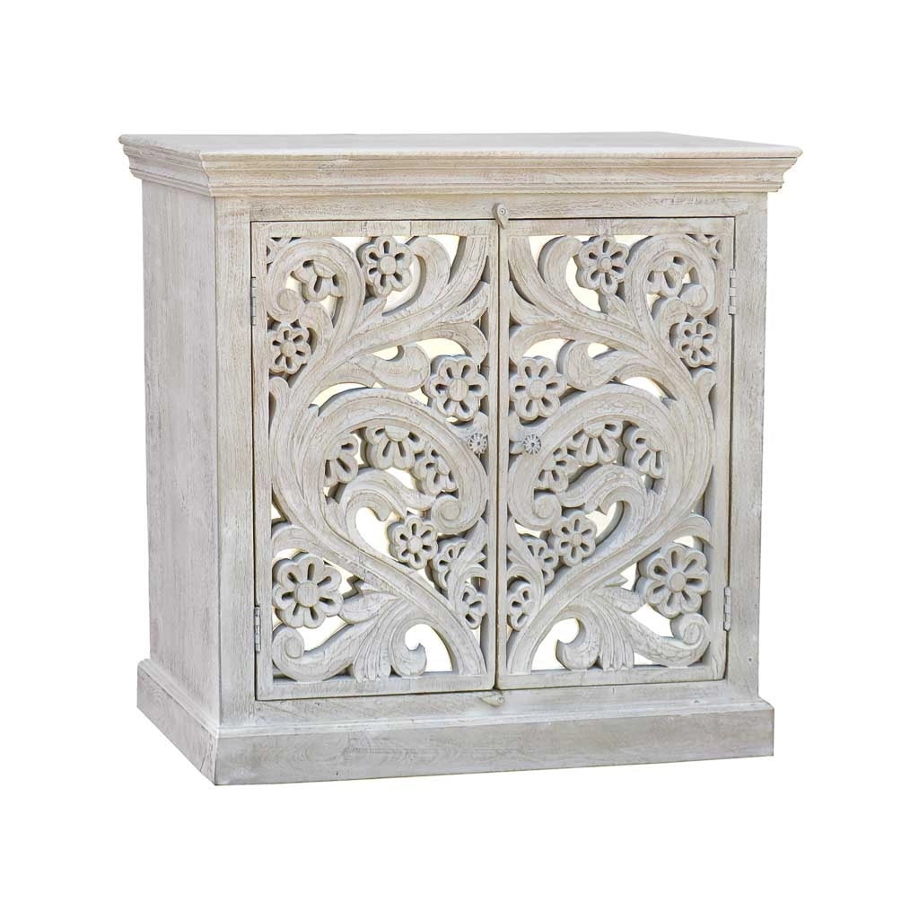 Mobile da ingresso in legno bianco 97x40x93h
