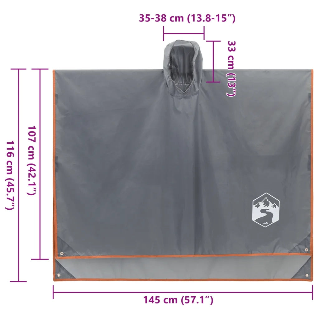 Poncho Antipioggia Cappuccio Design 2 in 1 Arancione 223x145 cm