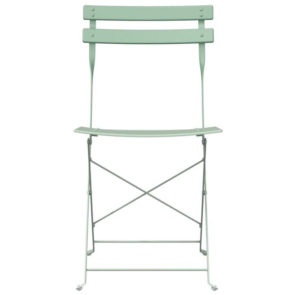 Sdraio da Giardino Pieghevoli 2 pcs Verde Chiaro Acciaio