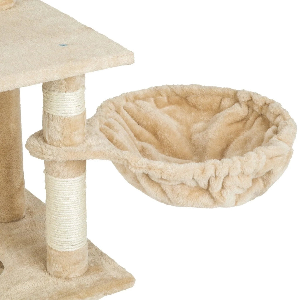 Tiragraffi albero per gatti cuccia per gatti giocattolo animale di peluche beige 141 cm 08_0000513
