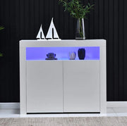 Sideboard LED con 2 ante 108x40x92 cm bianco lucido