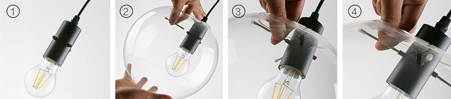 Lampada Da Soffitto Pensile Di Vetro Lassi Black 20 Cm