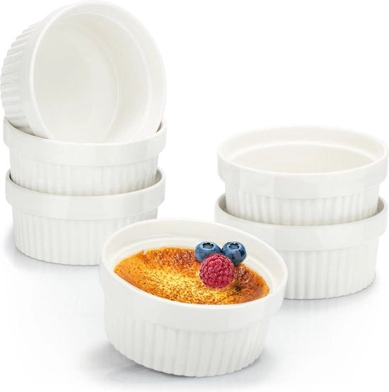 Forme per soufflé - Scodelle per crème brûlée in ceramica - Forme per forno - Scodelle e forme per torte e dessert per b. v. ragù fin