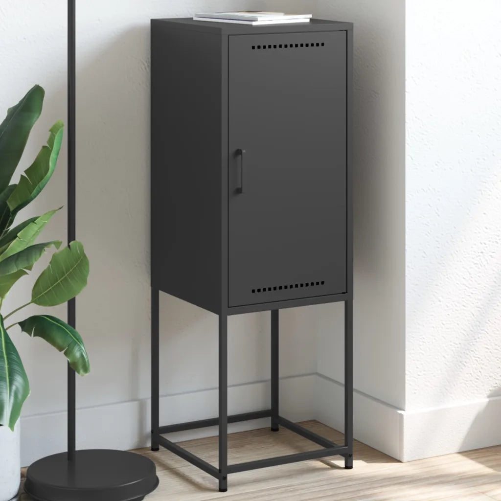 vidaXL Credenza Nera 36x39x107 cm in Acciaio