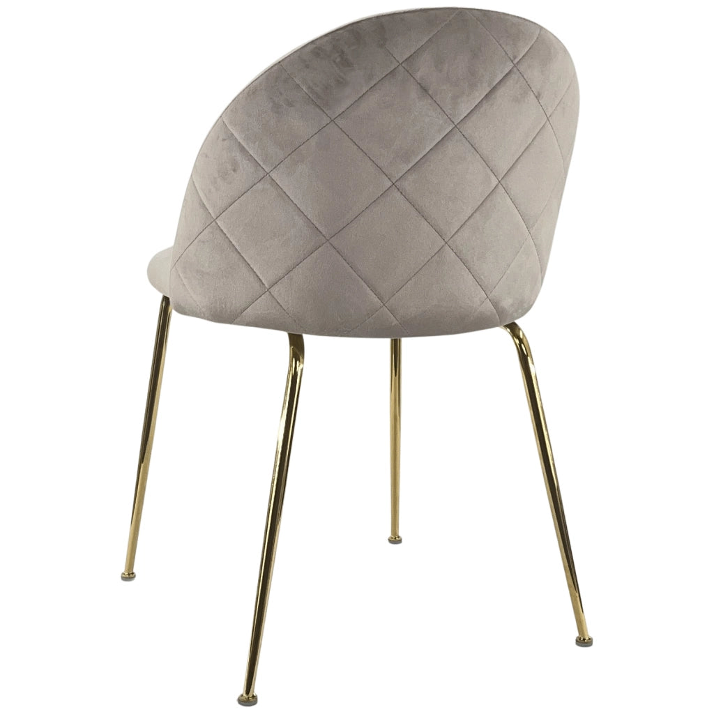 Marvin Sedia in Velluto e Oro Oslo da Sala Pranzo Con Gambe Metallo Dorate Seduta Imbottita Sedie Poltro Tortora/1 Sedia