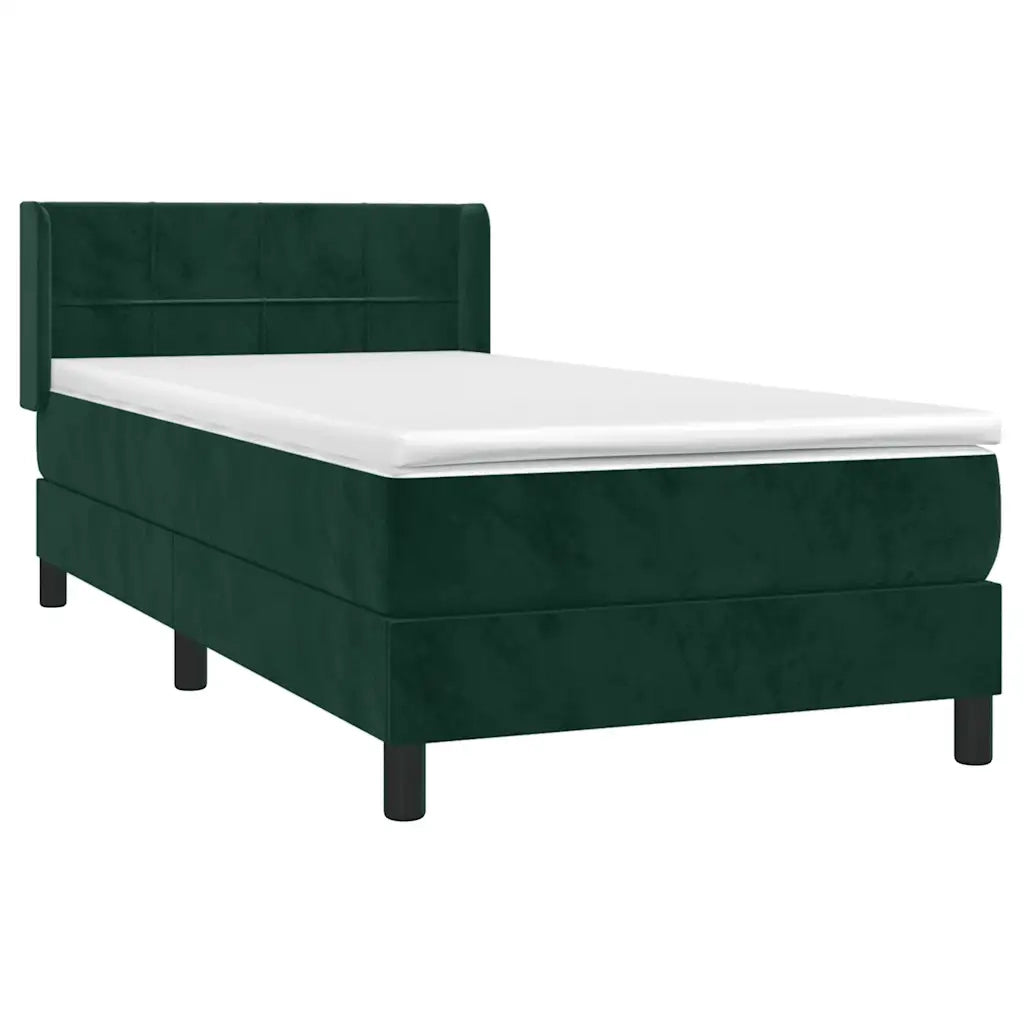 Giroletto a Molle con Materasso-Struttura Letto Verde Scuro 80x200 cm Velluto 652909