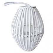 Lanterna Violette in Vimini Bianco