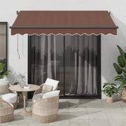 vidaXL Tenda da Sole Retrattile Automatica Marrone 350x250 cm