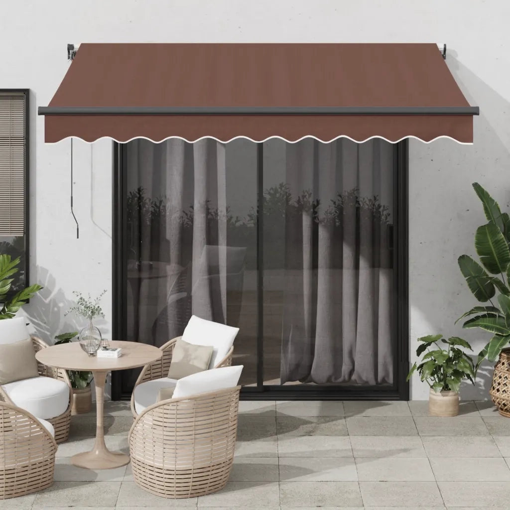 vidaXL Tenda da Sole Retrattile Automatica Marrone 350x250 cm