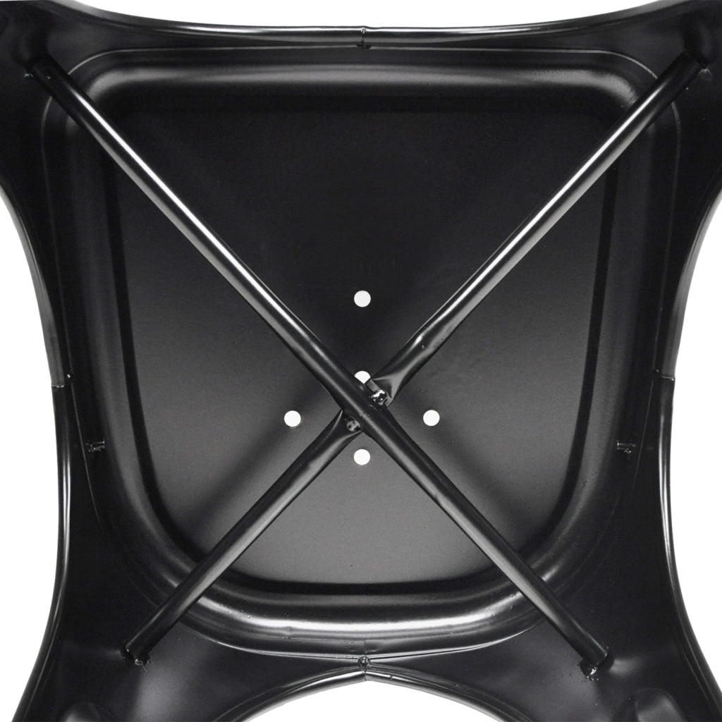 Sedia industriale in metallo, sedia impilabile nera (2 pz.) - Maggie - SD10MAM