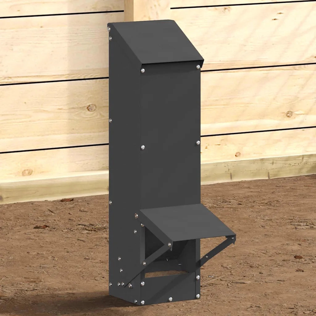 Feeder per pollo Nero 13 x 12 x 51 cm Acciaio laminato a freddo