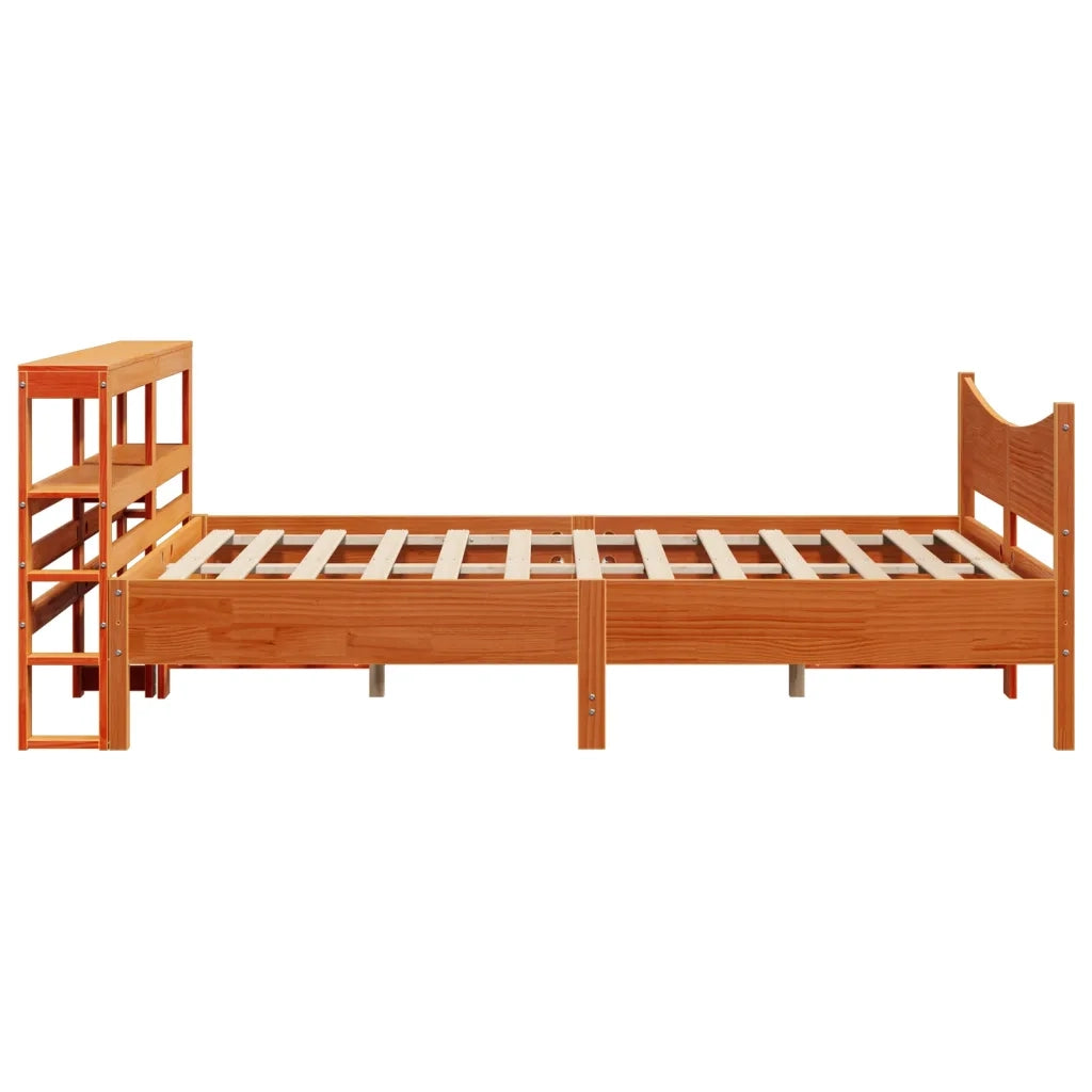 Giroletto con Testiera Marrone Cera 120x200 cm Massello Pino 3306308