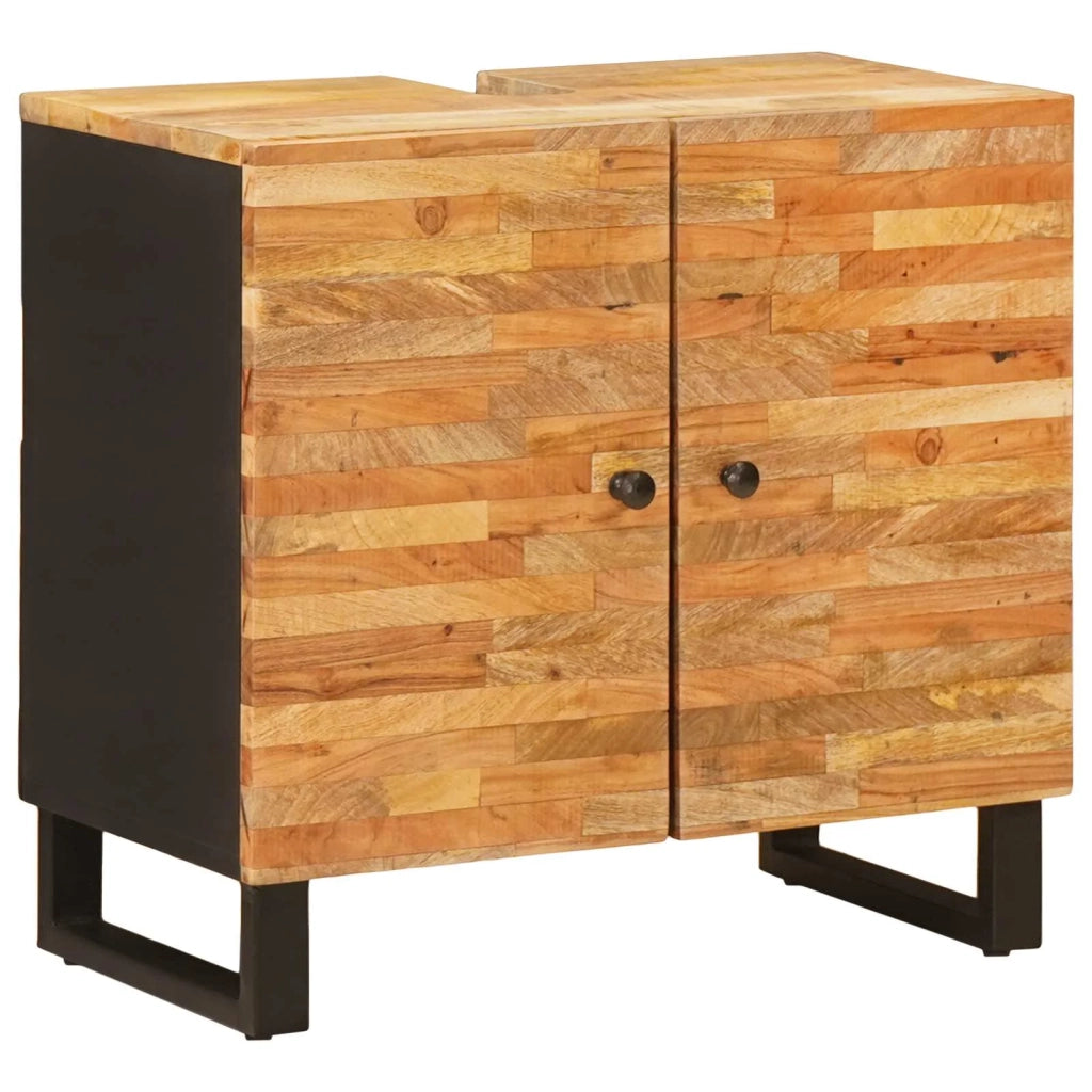 Set da Bagno con porta 5 pcs Naturale Legno di mango massello 3310105