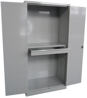 Armadio metallico monoblocco con ante e schienale in lamiera forata sp. 10/10 cm. 100x50x200h