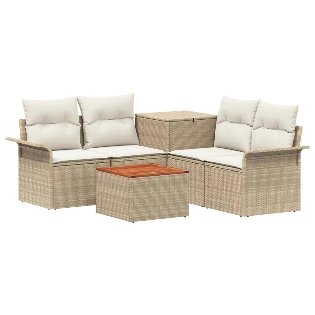 Set di divani 6 pz 4-Numero di posti Beige e Bianco Crema 3447092