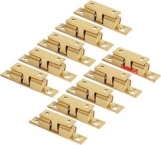 Serrature a pallini a doppia vite con silenzio per armadi cucina bagno armadi vestiari (10 pezzi) - 50mm
