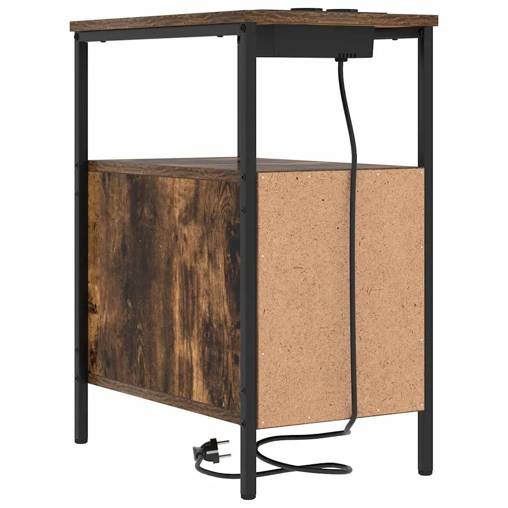vidaXL Mobiletti da Notte 2 pcs Rovere fumo 30 x 48 x 61 cm