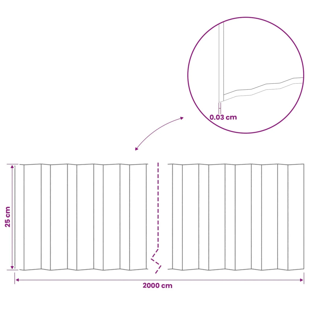 Bordura per Prato 20 m x 25 cm Acciaio zincato Argento 42030326