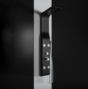 Pannello doccia idromassaggio in ABS verniciato a polvere finitura nero opaco