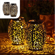Set di Lampade Estere - Set da 2 - Bronzo Scuro/Dorato - Idrontesi LED per Esterni - Energia Solare - 21,5 x 15 cm - Sensore Giorno/Notte