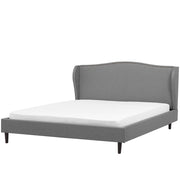 Letto imbottito con rivestimento in tessuto di colore grigio 160 x 200 cm tradizionale
