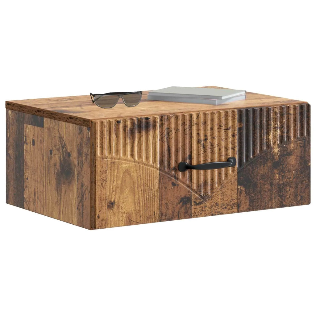 Mobiletto da notte a muro Legno antico 49 x 34,5 x 20 cm 898971