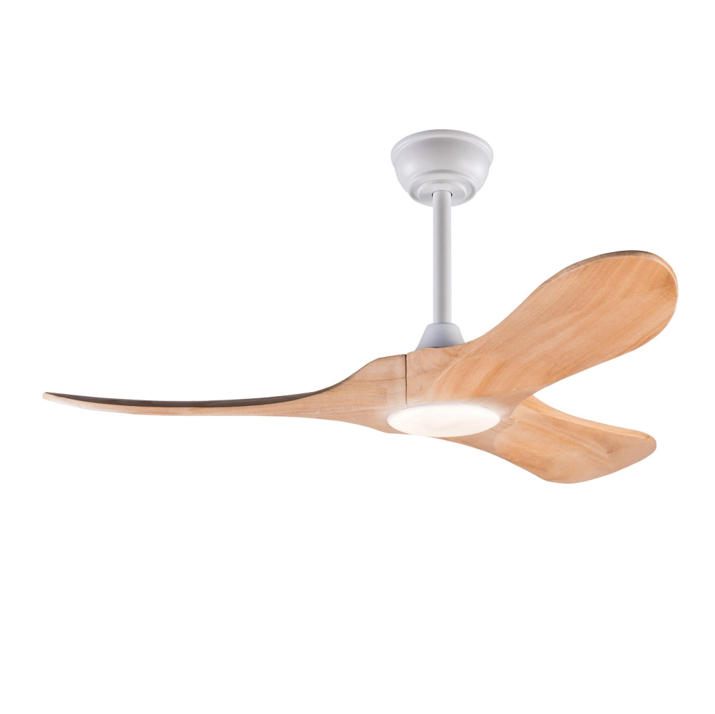 Ventilatore da soffitto 42'' con luce LED dimmerabile, pale in legno massello e telecomando HAVRYA