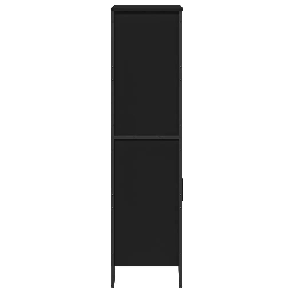 Credenza Nera 79,5x35,5x137,5 cm in Truciolato