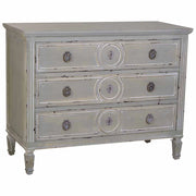 Cassettiera in legno con 3 cassetti grigio 102x46x80h cm