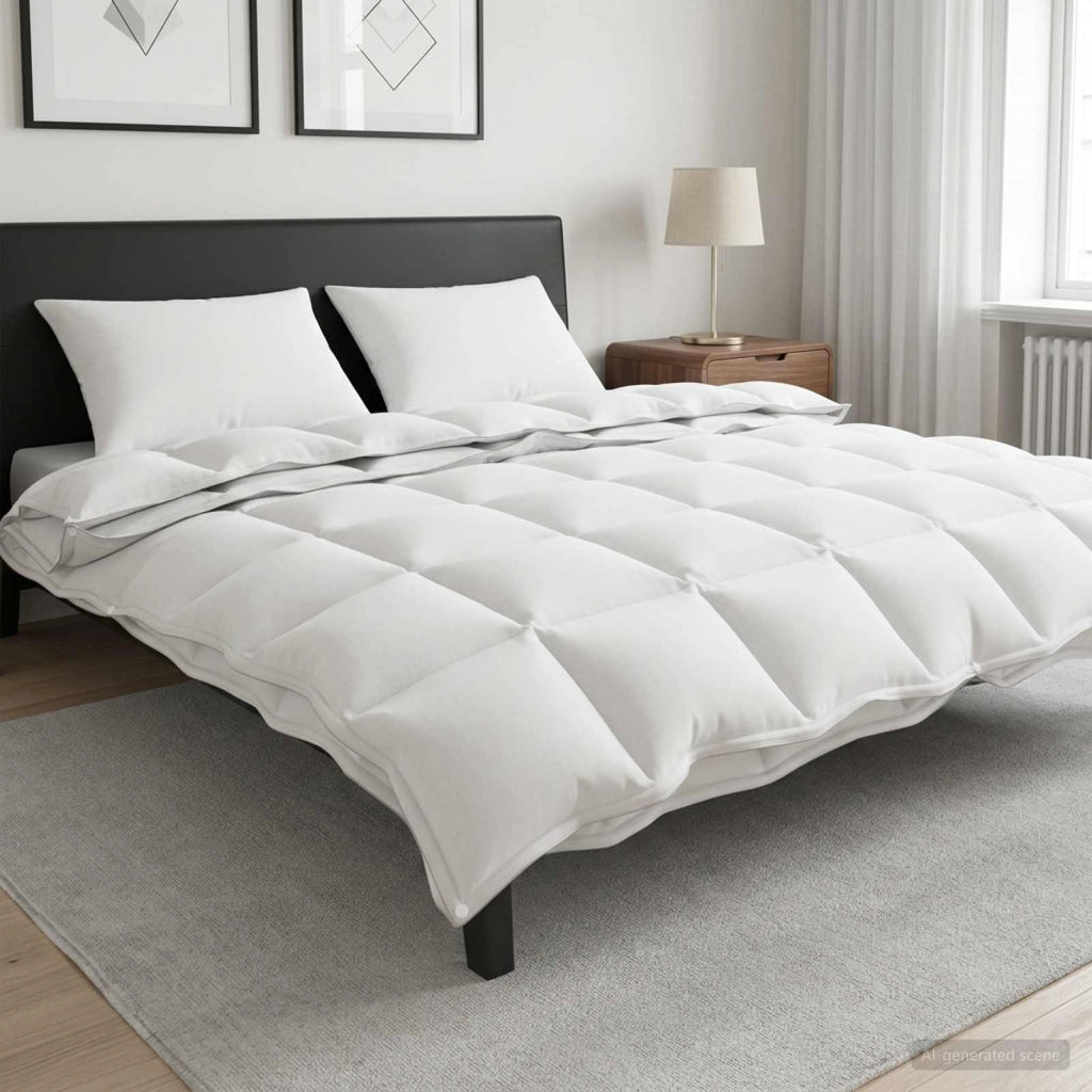 Set di Piumoni 3 pz 200 x 200 cm Tutte le stagioni Bambù Bianco 3432901