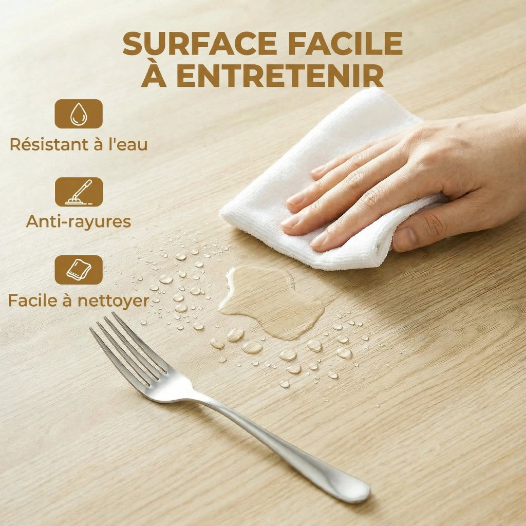 Tavolo da pranzo pieghevole rotondo per 6 persone ¨C zephmum ¨C legno naturale, acciaio, 90x90x75 cm