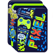 Trade Shop - Astuccio Portapastelli Portapenne 3 Scomparti Chiusura A Zip M8 Boy Blu Verde -