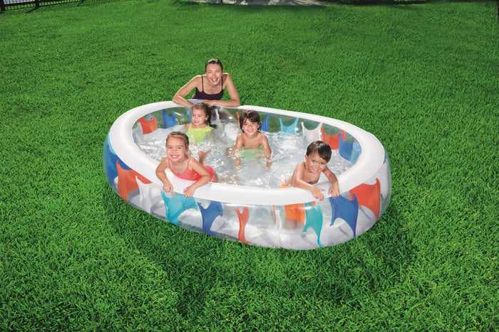 piscina gonfiabile multicolore trasparente cm 152x234x51h cod:ferx.97366