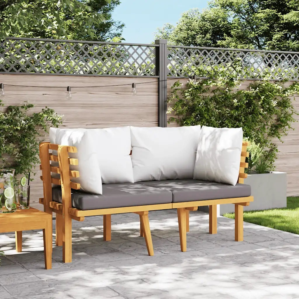 Divano da Giardino a 2 Posti e Cuscini-Sofa da Giardino-Divano da esterno Legno Massello di Acacia 138317
