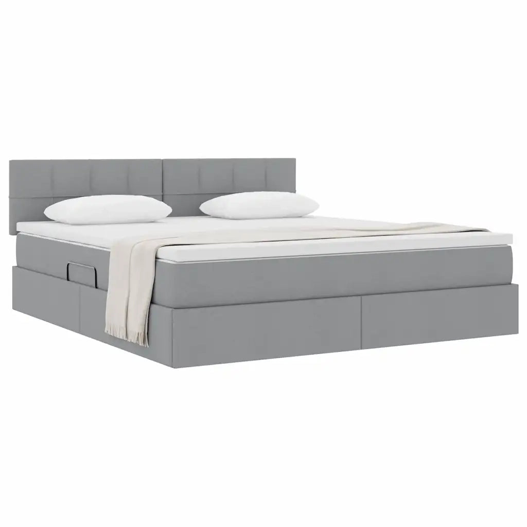 Letto con contenitore e materasso Grigio chiaro 160 x 200 cm 3370518