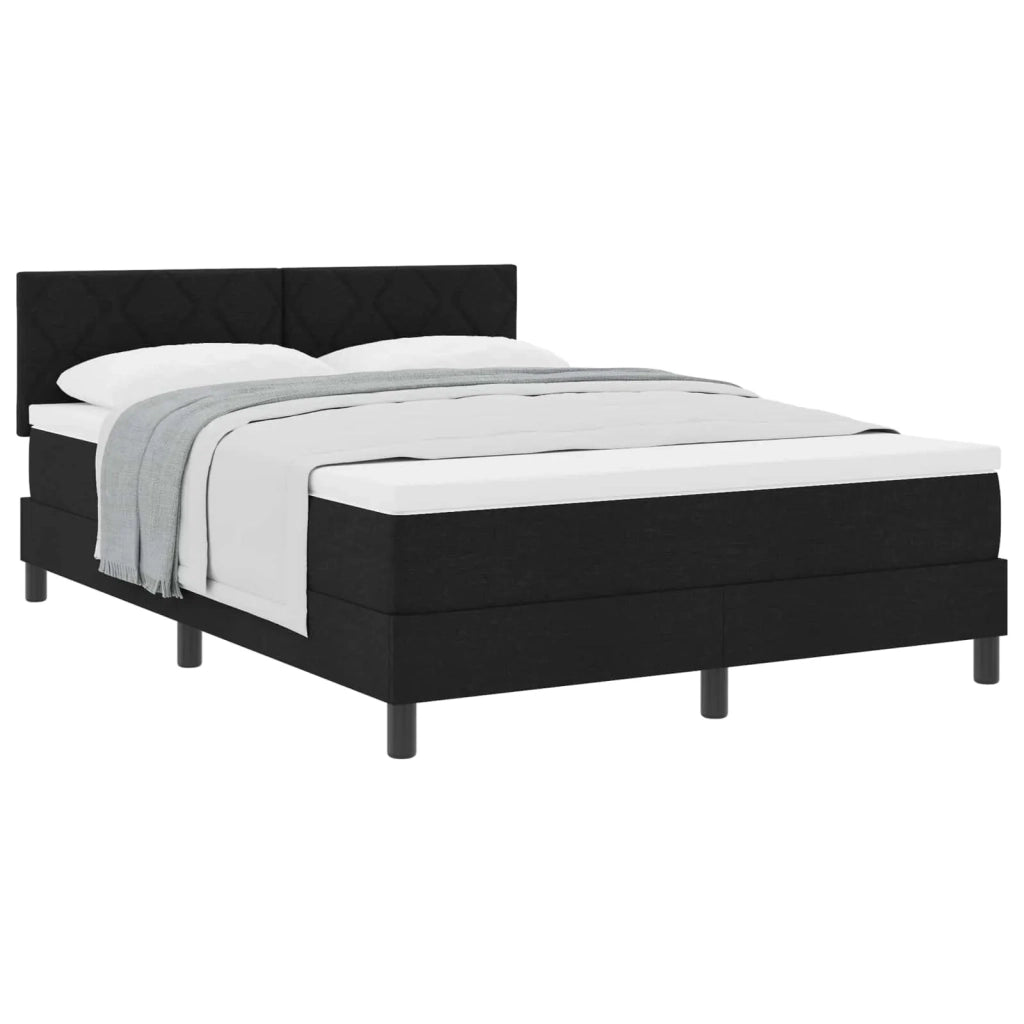 Letto a molle con materasso Nero 140 x 200 cm Tessuto 3338771