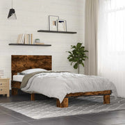 Struttura letto con testata-Giroletto Rovere Fumo 80 x 200 cm 603772