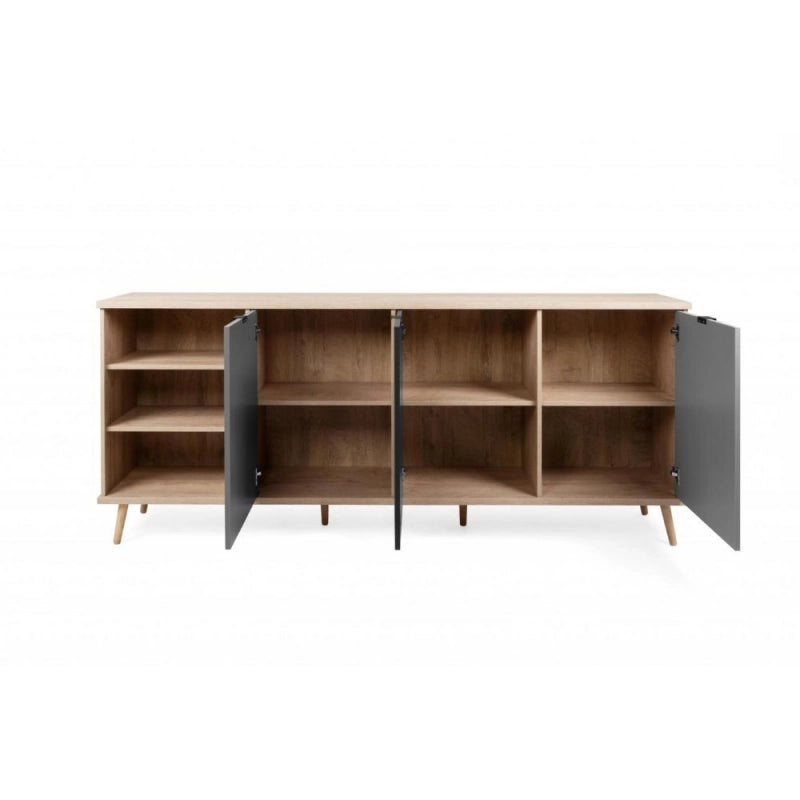 Madia Epik 56 rovere antracite grigio 3 ante vano a giorno