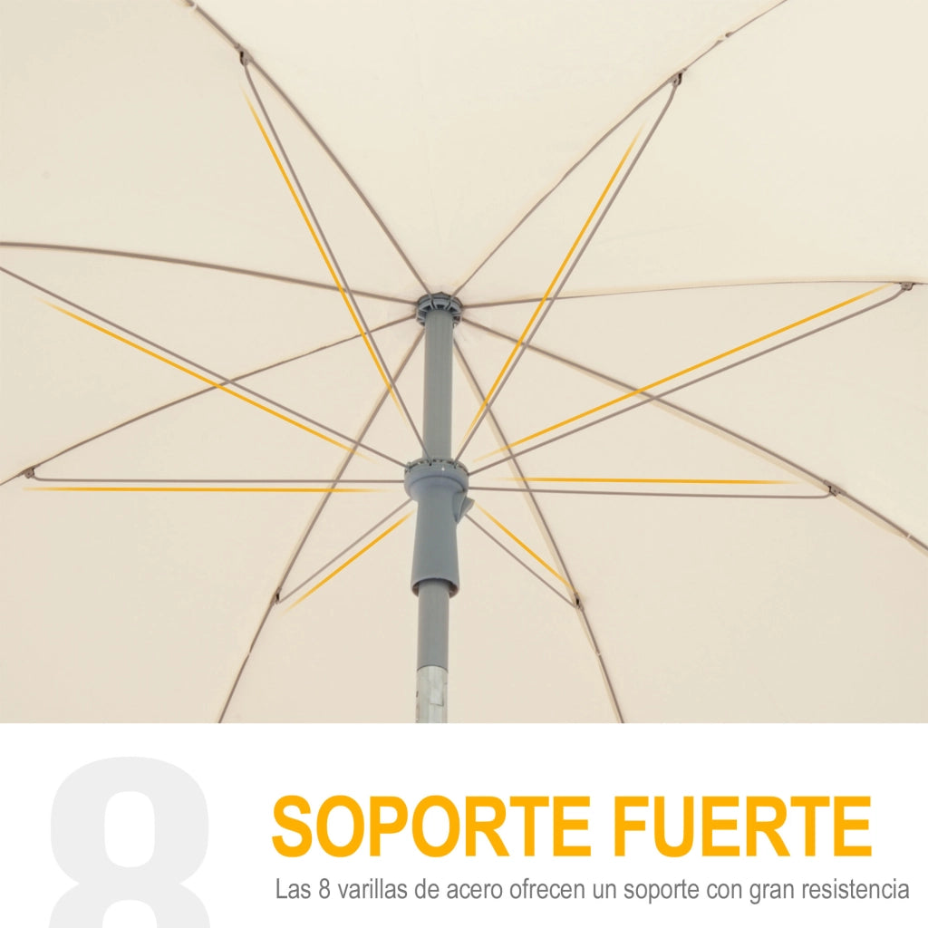 Ombrellone da Giardino ¨C zephmum ¨C Beige ?202 cm