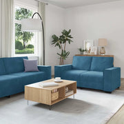 Set di Divani 3 pz con Cuscini Blu in Velluto 3324627