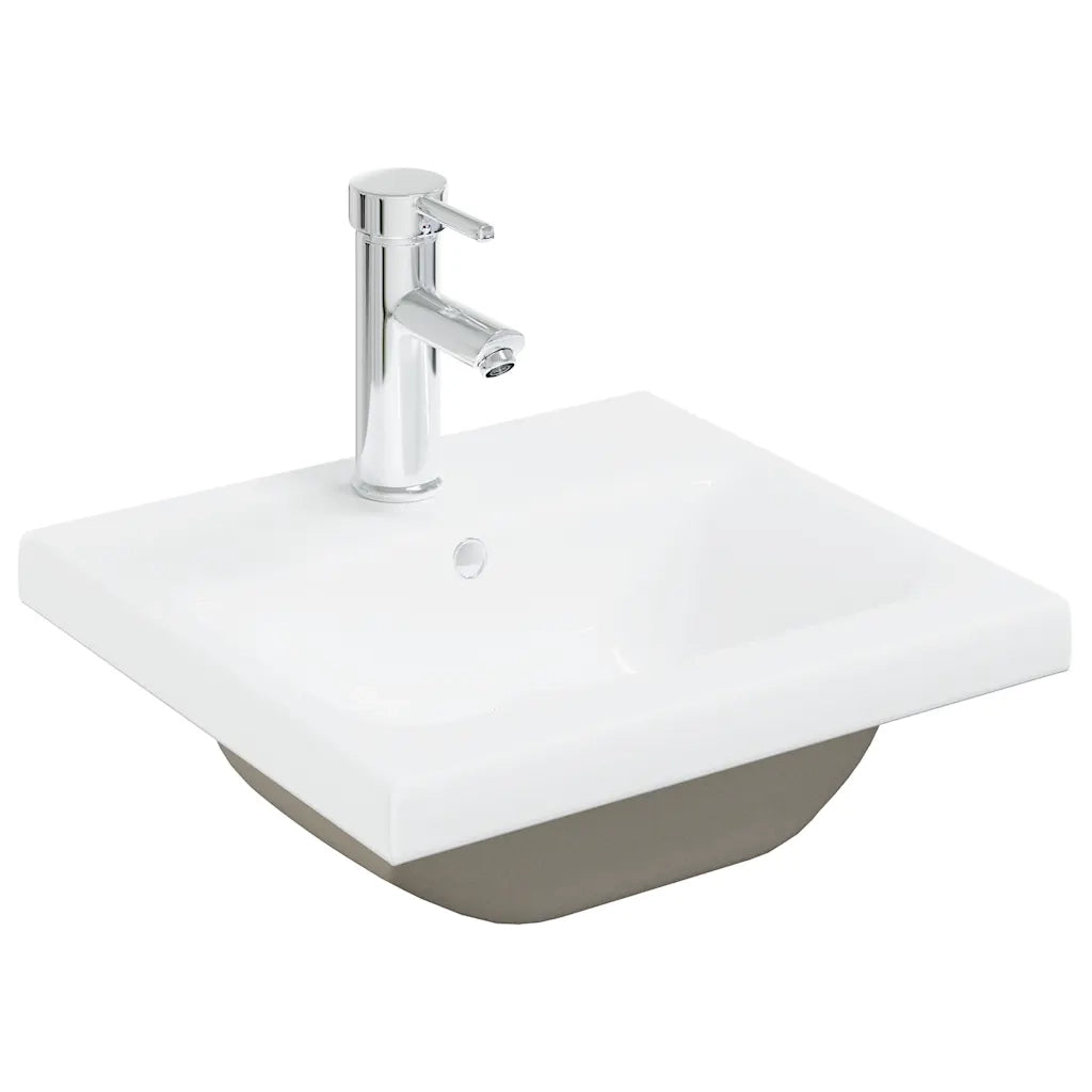 Mobile da Bagno con Lavabo | Armadio Lavabo Integrato e Rubinetto Legno Antico